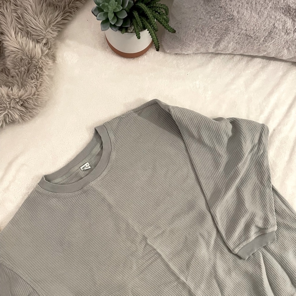 Aerie New Love Corded Cropped Crew Sweatshirt